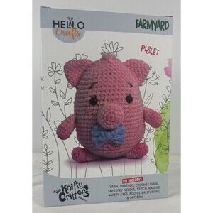 Knitty Critters Piglet Crochet Kit Farmyard Amigurumi DIY Complete CC004 New